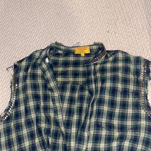 What Goes Around Comes Around Sleeveless Flannel S - Picture 2 of 4
